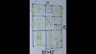 30x42 house plan !! #shorts #youtubeshorts