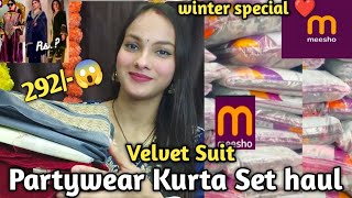 Meesho huge Kurta set haul | Meesho Partywear velvet suit | Meesho Kurta set haul | Winter haul