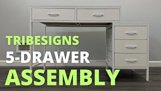 Tribesigns Computer Desk with 5 Drawers Assembly | 17 Stories 51\