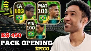 R$ 449 REAIS! Pack Opening Em Busca do Neymar epico no eFootball 2024 Mobile