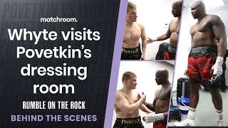 RESPECT: Dillian Whyte visits Alexander Povetkin's dressing room