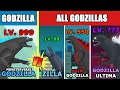 Godzilla MonsterVerse vs ALL Godzilla Level Challenge Rampage | Kaiju Animation