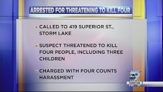 Storm Lake Man Arrested For Threatening To Kill Four