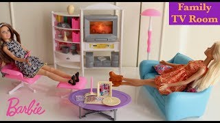 Barbie Family TV Room Set Up and Play -Barbie Doll Imagination Toy kids playset