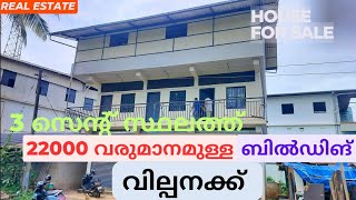 3 സെന്റ് സ്ഥലം/22000 വാടക/800sqft/low budget/New Building വില്പനക്ക് @nbr