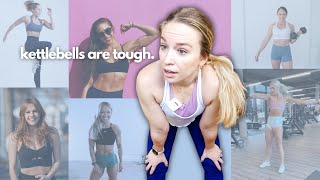 I DID A MONTH OF KETTLEBELL WORKOUTS | caroline girvan, heather robertson, penny barnshaw AND MORE!