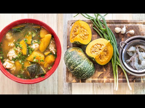 Kabocha Pumpkin and Shrimp Soup Recipe