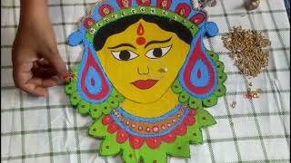Durga Puja craft ideas||navratri decoration||wall hanging decoration||maa durga making with paper