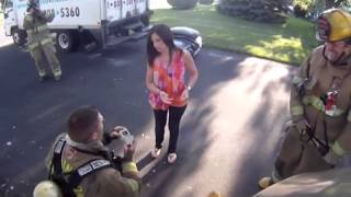 Firefighter Proposal Best Engagement Ever Will You Marry Me - Wedding Proposal