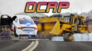 Bulldozer Stops a Pursuit in OCRP GTA5 RP