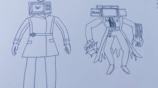 HOW TO DRAW TITAN PC MAN & TV WOMAN l skibidi toilet -easy step by step drawing l #skibiditoilet