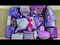 purple stationery collection, collection of pencil box, erasner, collection of pencil, pen, 3in1 kit