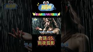 #王哥Ai 台語歌曲(55.雨夜孤影)過去甜蜜夢 已經變成空.望雨聲帶走 我的淚和疼.雨聲漸漸靜 心猶原冷冰冰過去的甜蜜 如今只剩孤影 #原創歌曲 #閩南語歌曲 #台語歌曲 #Suno #ai #音樂