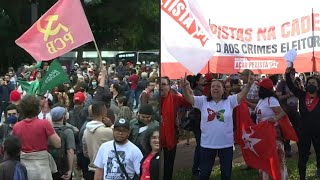 Protesto pró-democracia em SP e em Brasília | AFP