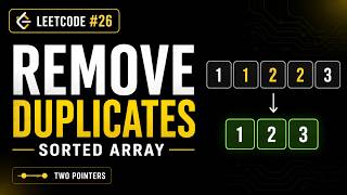 Video #3: LeetCode 26 Remove Duplicates from Sorted Array | Java DSA Solution