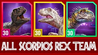 ALL SCORPIOS REX TEAM (JURASSIC WORLD ALIVE)