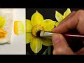 how to paint daffodils in acrylic yellow in 4 minutes