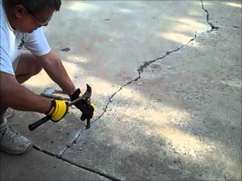 Concrete Crack Repair In Driveway - YouTube