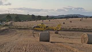 A96 Road traffic accident charity air ambulance landing and takeoff