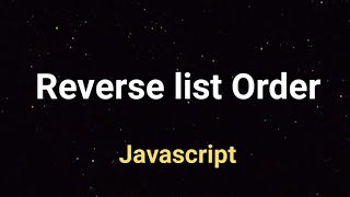 Reverse list order, javascript codewars 8kyu question #coding#javascript#views #programming