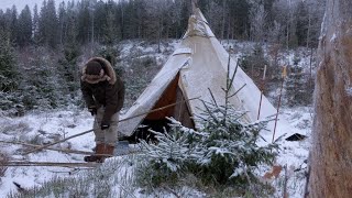 Extreme Winter Camping in Alaska (-46C) 3 Days Solo Winter Camping Adventure in the Snowstorm