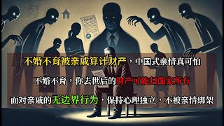 不婚不育被亲戚算计财产，中国式亲情真可怕| 不婚不育，你去世后的财产可能归国家所有| 面对亲戚的无边界行为，保持心里独立，不被亲情绑架