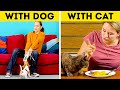 LIFE WITH DOG VS. WITH CAT || Relatable Moments by 5-minute FUN