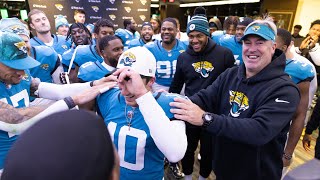 "This one goes down as one of the greatest..." Coach Pederson speech after playoff win vs. Chargers