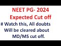 NEET PG 2024 Expected cut off, Clinical branches Cut off NEET PG 2024, MD/MS cut off NEET PG 2024