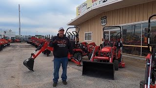 Mahindra Special Financing  1100 Series 1120 HST 4WD Tractor With Loader, Mid Mower, \u0026 Backhoe