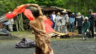 「縄文人の自然に対する感覚を学ぶ」縄文野焼き祭り　炎の前で義足のダンサー・大前光市さんが踊る【岡山】