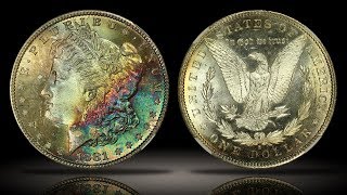 1881-S Morgan Silver Dollar NGC MS67* Beautiful Rainbow Color Toning