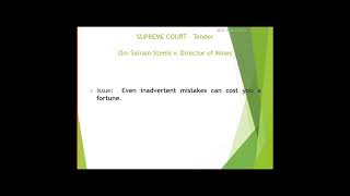 Supreme court - Government tender - Can inadvertent error is an excuse?