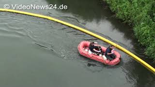 18.06.2016 - VN24 - Öl auf der Lippe in Lünen sorgte für Großeinsatz der Feuerwehr