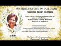 Funeral of Soucorina  (Sherie)  Rodrigues  | 4pm, 20-10-24 | Holy Trinity Church,  Benaulim