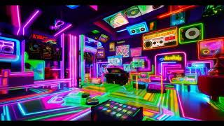 Retro Techno 80s Beats DJ Mix : Neon Game Room Ambient Vibe Epic Techno Jazz \u0026 EDM , Electro Mix