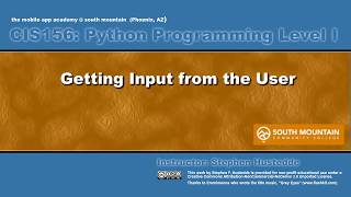 Python 01G - Getting Input from the User