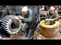 60 Year Old man Making Super Huge industrial Gear on Shaper Machine