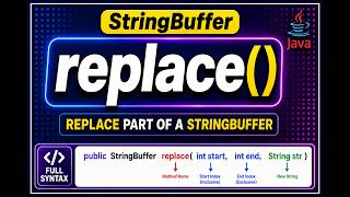 Java StringBuffer replace() Method in Java | Replace Characters Easily