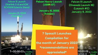 SpaceX Rocket Launch Compilation for January 2023 in 4K!