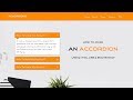 How To Create An Accordions In Website Using HTML CSS Bootstrap