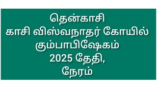 தென்காசி காசி விஸ்வநாதர் கோயில் கும்பாபிஷேகம் 2025 || Thenkasi Sivan Temple Kumbabishekam 2025