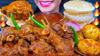 ASMR SPICY MUTTON CURRY, EGG CURRY, LUCHI:PURI, CHILI MUKBANG MASSIVE Eating Sounds