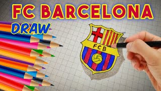 FC Barcelona Logo Easy Draw #shorts logo draw