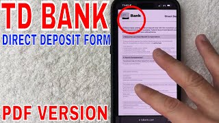 ✅ TD Bank Direct Deposit Form 🔴