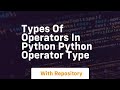 Types of operators in python python operator type