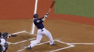 オリックス・バファローズ ブライアン・ボグセビック バッティング（ヒット）スローモーション