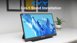 【3-in-1 Stand】How to Install the Stand for KYY K3-2 Portable Monitor(Old Version)