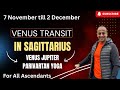 Venus transit in Sagittarius for all Ascendants 7 Nov till 2 Dec’24 | Venus-Jupiter parivartan yoga