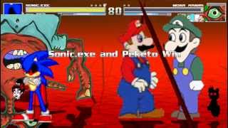 MUGEN: Sonic.exe, Peketo, Weegee \u0026 Tails Doll vs Youtube Poop